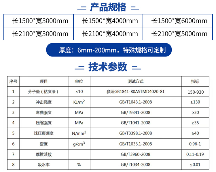 超高（gāo）分子量聚乙烯板材